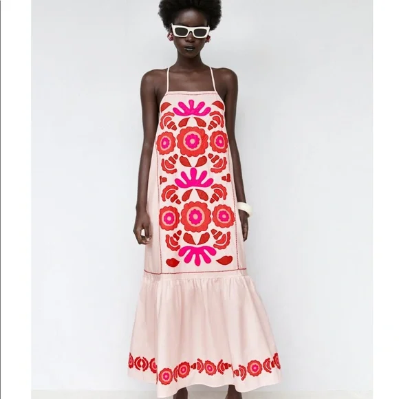 zara embroidered dress limited edition ZARA Embroidered Dress Limited Edition, Beaded Applique, Size S, NWT $169 2024